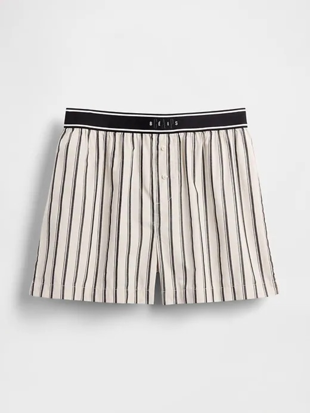 Gap × BÉIS Poplin Boxer Shorts - khaki tan and black stripe - Medium - NWOT